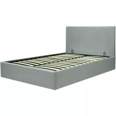 Lit coffre adulte MARTIN - Gris clair - FSC 100% - Structure de lit