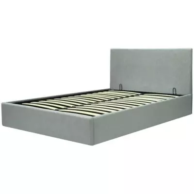 Lit coffre adulte MARTIN 160x200 cm Gris clair - Responsable FSC