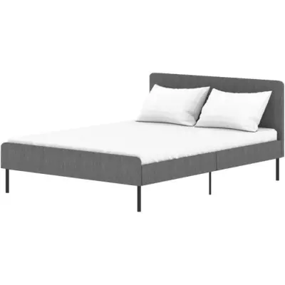 Lit adulte SIME - 140 x 190 cm - Sommier inclus - Gris - Structure de lit