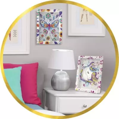 Kit Loisir Créatif - Papillons Illustrés avec Sequins - Pour Enfant - Blanc