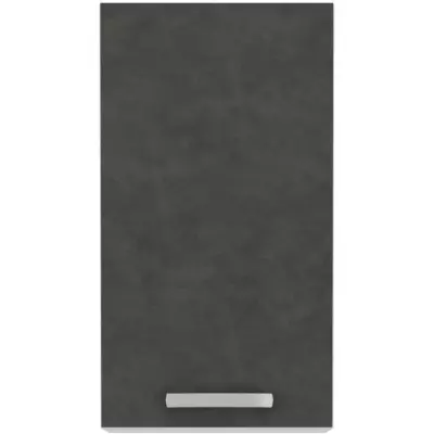 Meuble haut 1 porte battante - Gris mat - Élégant et Fonctionnel