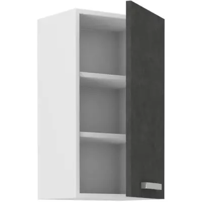 Meuble haut 1 porte battante - Gris mat - Élégant et Fonctionnel