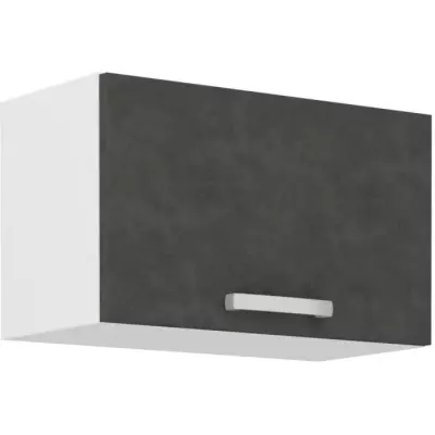 Élégant meuble hotte porte basculante - Gris mat - L 60 x 31,6 x H 36 cm