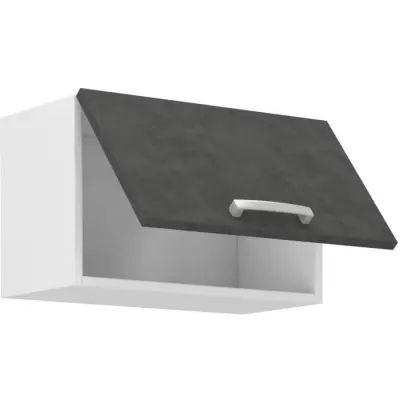 Élégant meuble hotte porte basculante - Gris mat - L 60 x 31,6 x H 36 cm