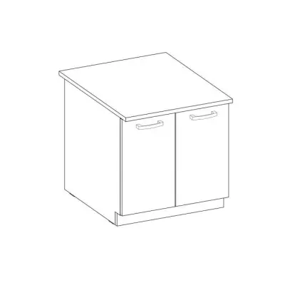 Meuble bas de cuisine sous évier L 80 cm - Chêne clair Sonoma