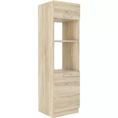 Meuble colonne four 2 portes battantes - Chene sonoma - L 60 x P 57 x H 210 cm
