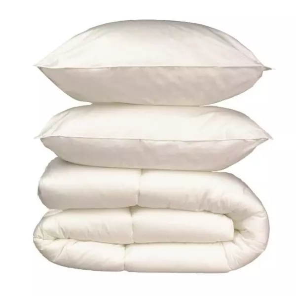 Pack linge de lit Microfibre - 1 Couette chaude 200x200 cm + 2 Oreillers 60x60 cm blanc