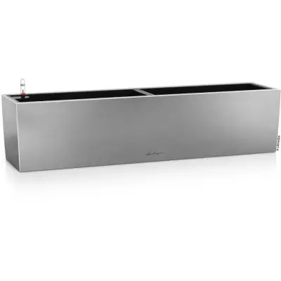 Pot de fleur LECHUZA Balconera Steel 80, gris perle satiné - Design moderne et pratique