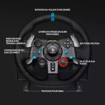 Volant de course et pédales G29 - Logitech G - Compatible PS5, PS4 et PC