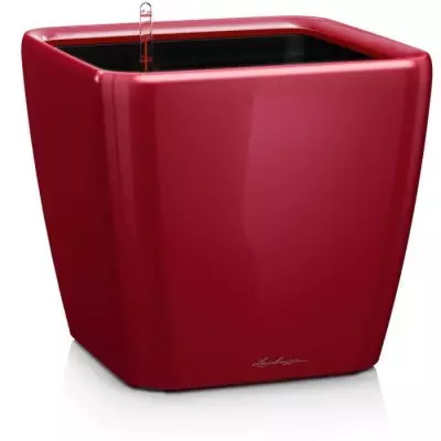 Pot de fleur LECHUZA Quadro Premium LS 50 - Rouge Scarlet Brillant - Kit Complet