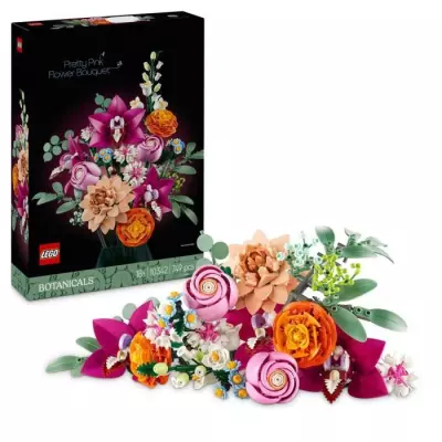 Construisez un magnifique bouquet de fleurs roses avec LEGO Botanique 10342