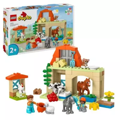 LEGO 10416 DUPLO Ma Ville Prendre Soin des Animaux de la Ferme - Jouet Educatif Bébés