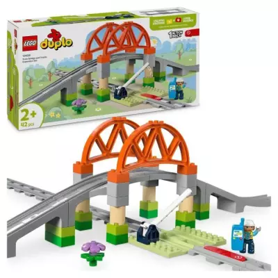 Extension LEGO DUPLO Ma ville : Les rails et le pont du train
