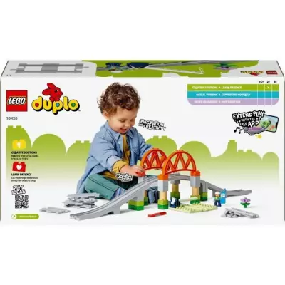 Extension LEGO DUPLO Ma ville : Les rails et le pont du train