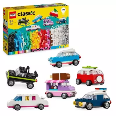 LEGO 11036 Classic Les Véhicules Créatifs - Maquette de Voiture, Véhicule de Police, Camion