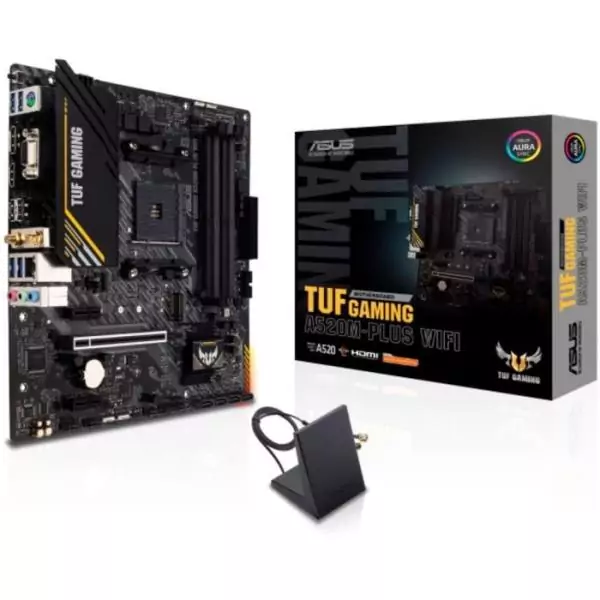 Carte mere - ASUS - TUF GAMING A520M-PLUS WIFI - AMD A520 - Emplacement AM4 micro ATX
