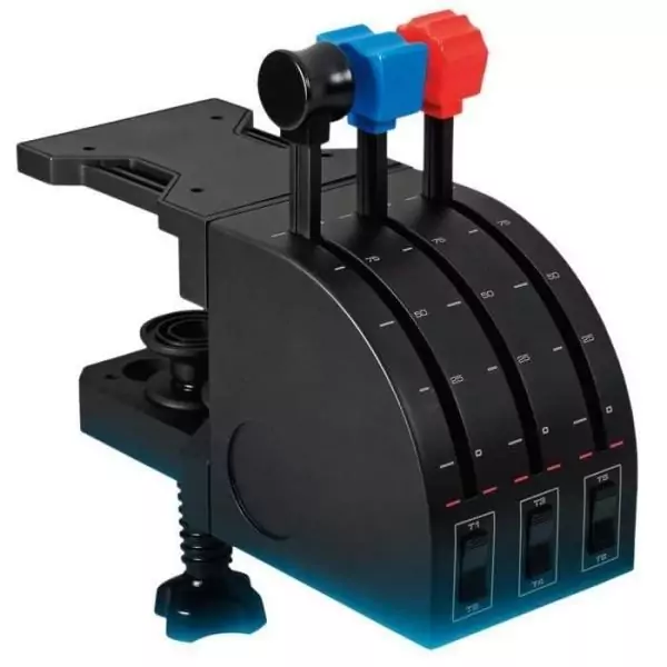 Manette simulateur de vol - Filaire - Logitech G - Saitek Pro Flight - Compatible PC - Noir