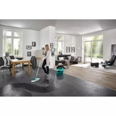 Ensemble balai serpillère seau essoreur à roulettes Leifheit Profi XL Mobile 55096