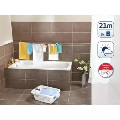 Séchoir mural Rollfix 210 Longline - Etendoir 5 fils - 21m