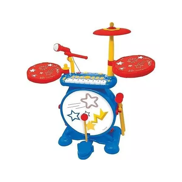 Lexibook - Batterie électronique pour enfant - Lumineuse - Complete avec clavier, cymbales et tabouret - Dés 3 ans