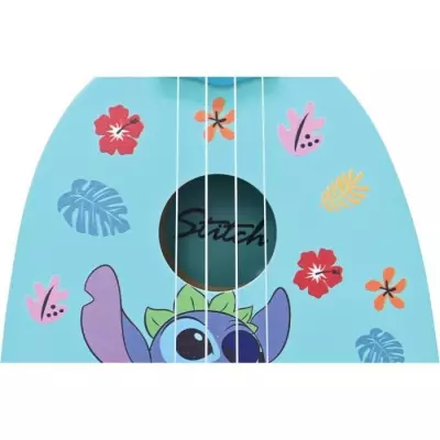 Ukulélé Stitch 53cm: Bois, 6 cordes Nylon, Guide inclus