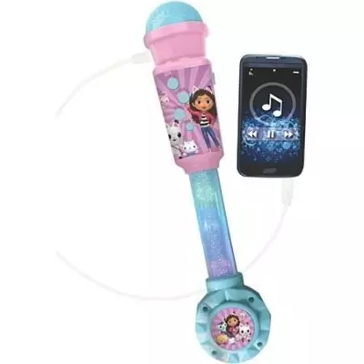 Microphone Gabby et la maison magique avec tube lumineux et enceinte