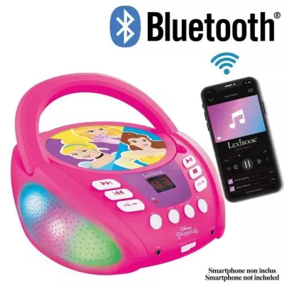 LECTEUR CD Bluetooth Disney Princess avec Effets Lumineux - Compact et Ludique