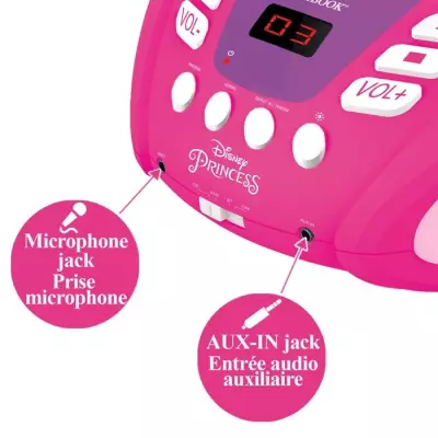 LECTEUR CD Bluetooth Disney Princess avec Effets Lumineux - Compact et Ludique