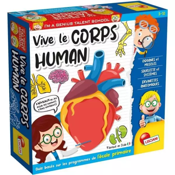 Jeu éducatif - LISCIANI - Vive le Corps Humain - Découverte du corps - Quiz et parcours - Multiniveaux ludiques