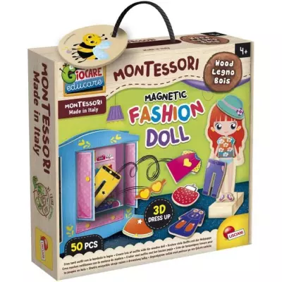 Jeu créatif Montessori Baby Bois - Poupée magnétique