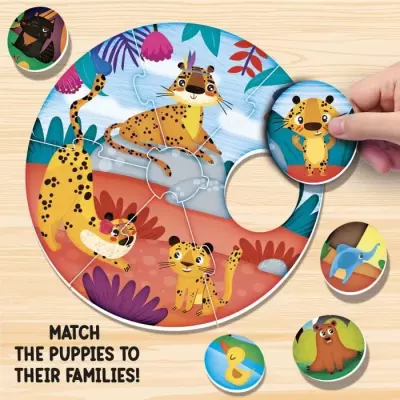 Jeu de logique Montessori - Associez chiots et mères - Découverte des animaux