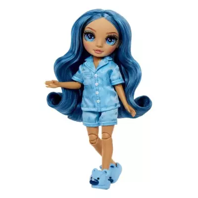 Pyjama Party Junior High - Poupée articulée 22 cm Skyler Bleue - Accessoires variés