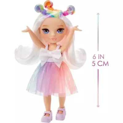 Duo adorable : Poupée 15cm + animal de compagnie - Arc-en-Ciel