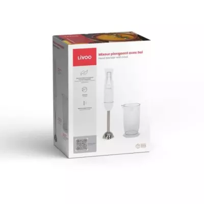 Mixeur plongeant avec bol LIVOO DOP245W - 400 W - 2 vitesses - Blanc