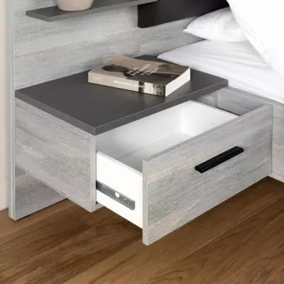 Ensemble lit adulte 140x190 chêne + chevets et tête de lit - Bois FSC® 100% - Responsable
