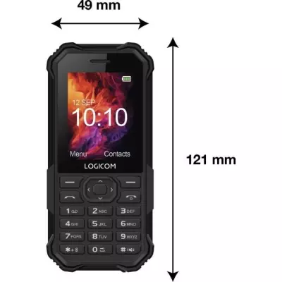 Téléphone portable LOGICOM XTREM 40 - Noir | Dimensions compactes: 16x8x5 cm