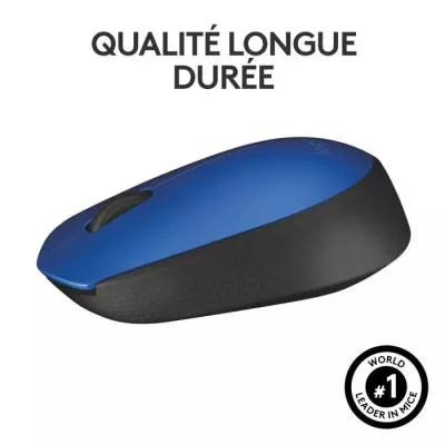Souris Logitech M171 Sans Fil Ambidextre Bleu - Compacte et Ergonomique