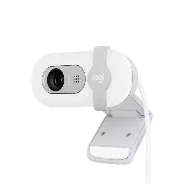 Webcam - Full HD 1080p - Logitech - Brio 100 - Microphone intégré - Blanc