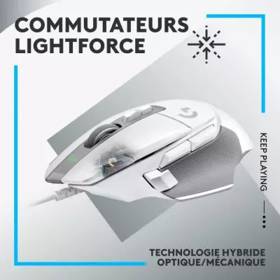 Souris gamer sans fil Logitech G502 X Blanc - Compacte et performante