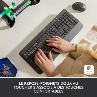 Clavier Logitech Signature K650 Ergonomique avec Repose-Poignets - Graphite