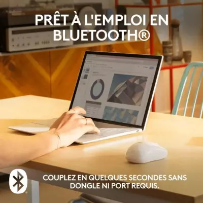 Souris sans fil Logitech M240 Blanc - Compacte et ergonomique