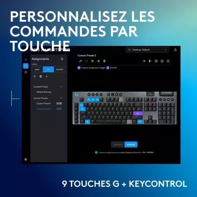 Clavier gamer sans fil Logitech G915 TKL X - Switch linear - Noir