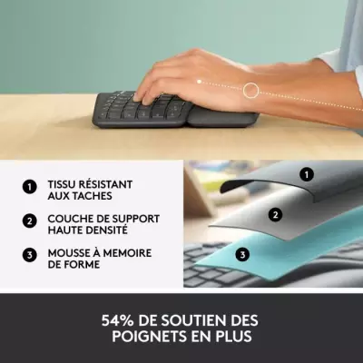 Clavier ergonomique sans fil Logitech ERGO K860 - Design noir