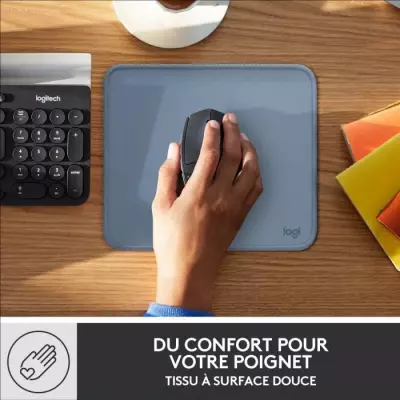 Tapis de souris Logitech Studio - Bleu Gris - Glissement facile