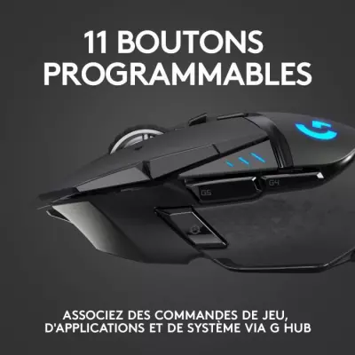 Souris Gamer Sans Fil Logitech G502 Hero Noir - Performances exceptionnelles Souris Gamer Sans Fil Logitech G502 Hero Noir - Performances exceptionnelles