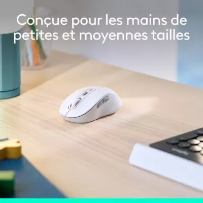 Souris Logitech M650 Blanche Sans Fil Silencieuse - Compacte et ergonomique