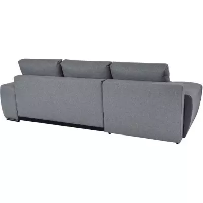 Canapé d'angle gauche convertible avec coffre en tissu - Gris - L270 x P181 x H89cm - LOUNGITUDE