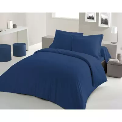 Parure de Couette Lovely Home - 220x240 cm - 100% Coton - Bleu