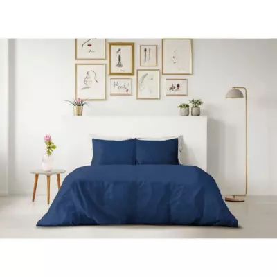 Parure de Couette Lovely Home - 220x240 cm - 100% Coton - Bleu