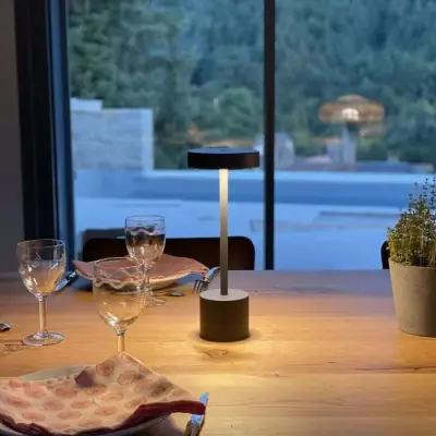 Lampe de table sans fil LUMISKY ROBY Touch en aluminium Gris foncé